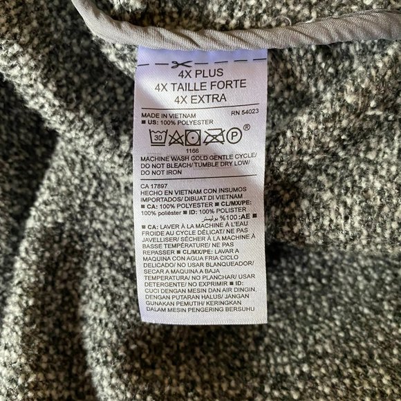 Old Navy Oversized Button Front Coat Jacket, Textured Gray, 4X - Picture 3 of 4